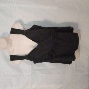 Swim 365  Top, 18W, Black,  V- neck, adjustable strip, faux rap overlay,…